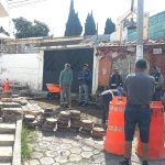 Ayuntamiento de Tlaxcala realiza trabajo integral de renivelación de adoquines en Ocotlán